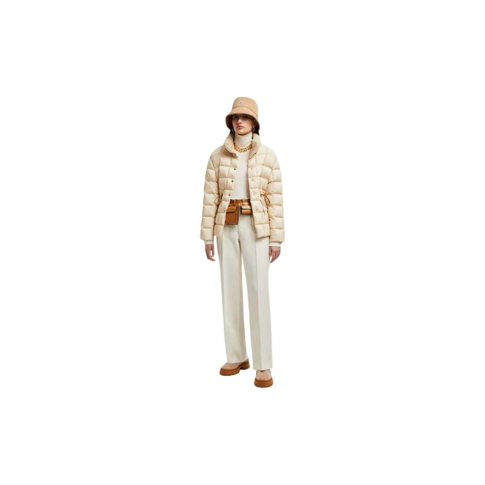Moncler Wollen Gabardine Broek Off White Dames