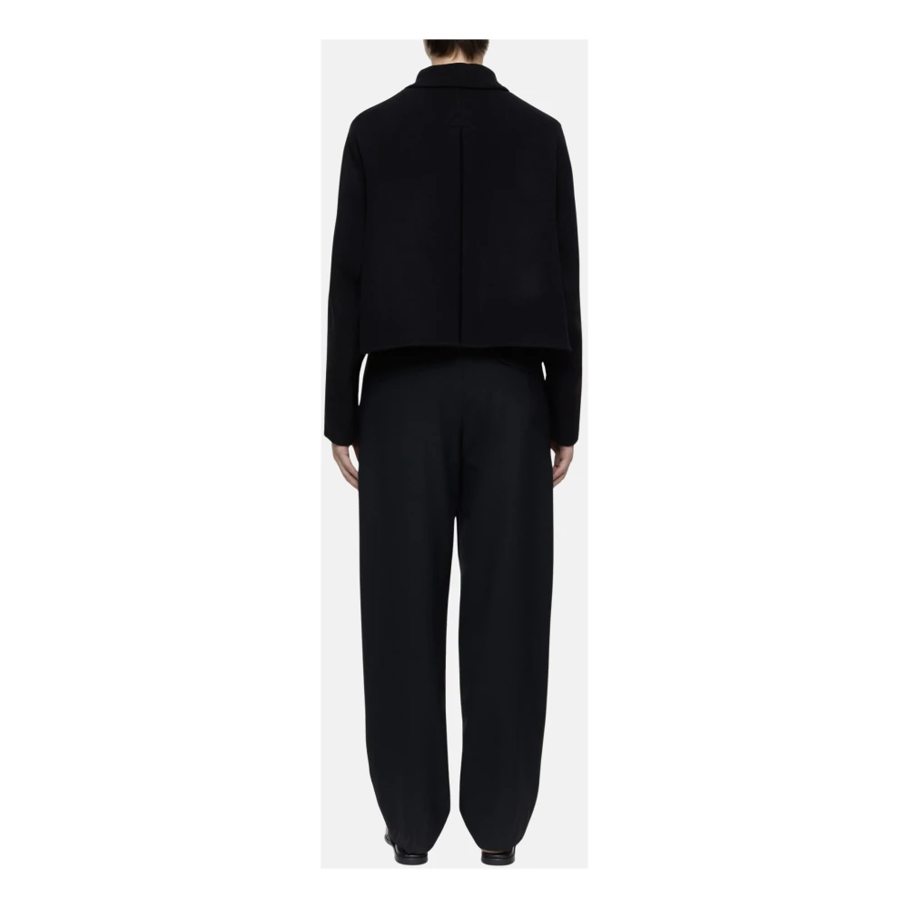 closed Geknipte Boxy Overhemdkraag Jas Black Dames