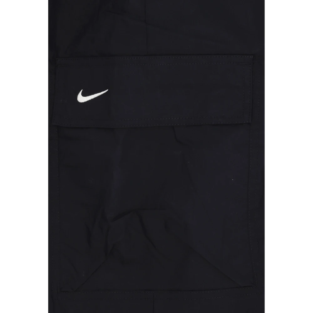 Nike Zwarte Oversized Geweven Sportkleding Broek Black Dames