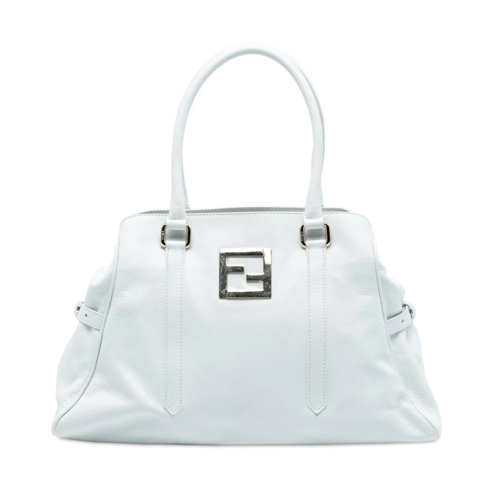 Fendi Vintage Women's White Pre-Owned Leather Handbag