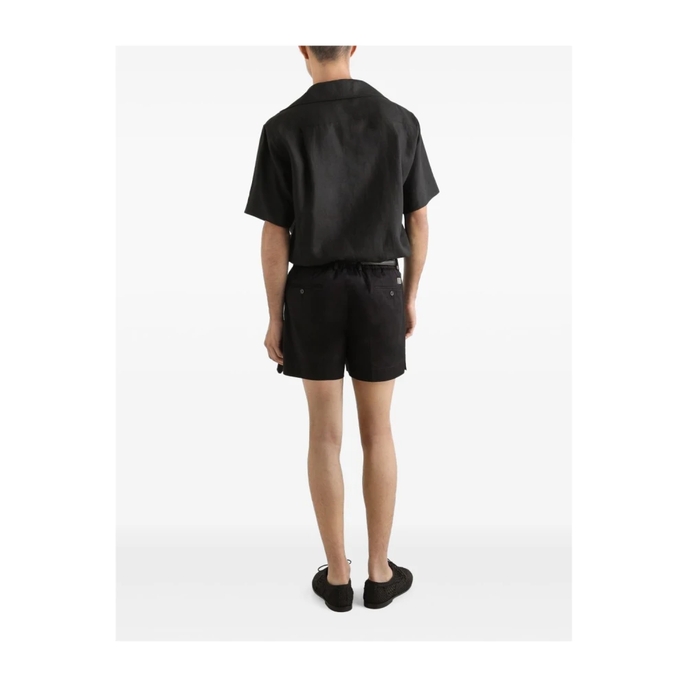 Dolce & Gabbana Zwarte overhemden met open kraagzak Black Heren