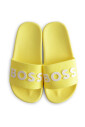 mules-en-caoutchouc-jaune-avec-logo-blanc