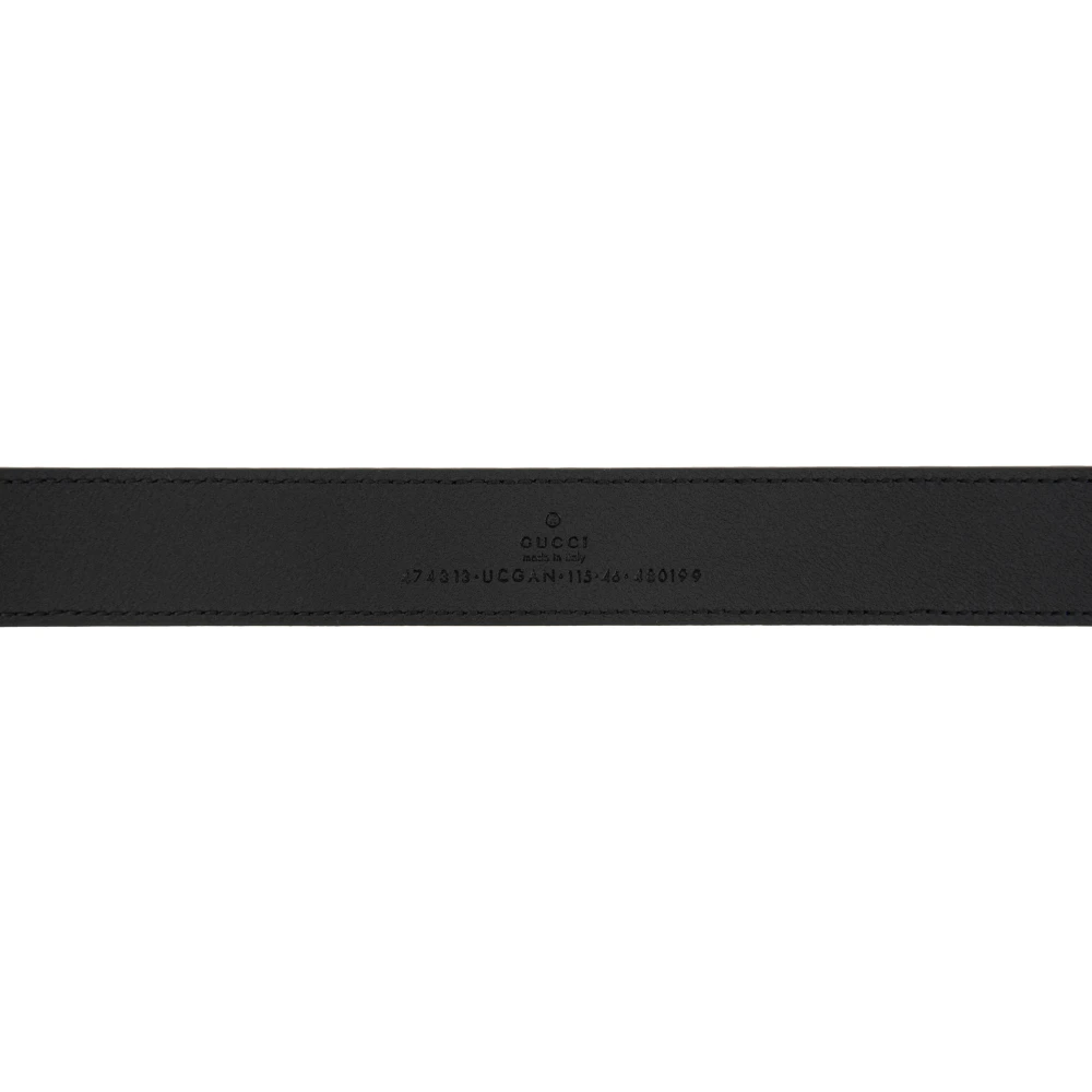 Gucci Geperforeerde leren riem met iconisch logo Black Heren