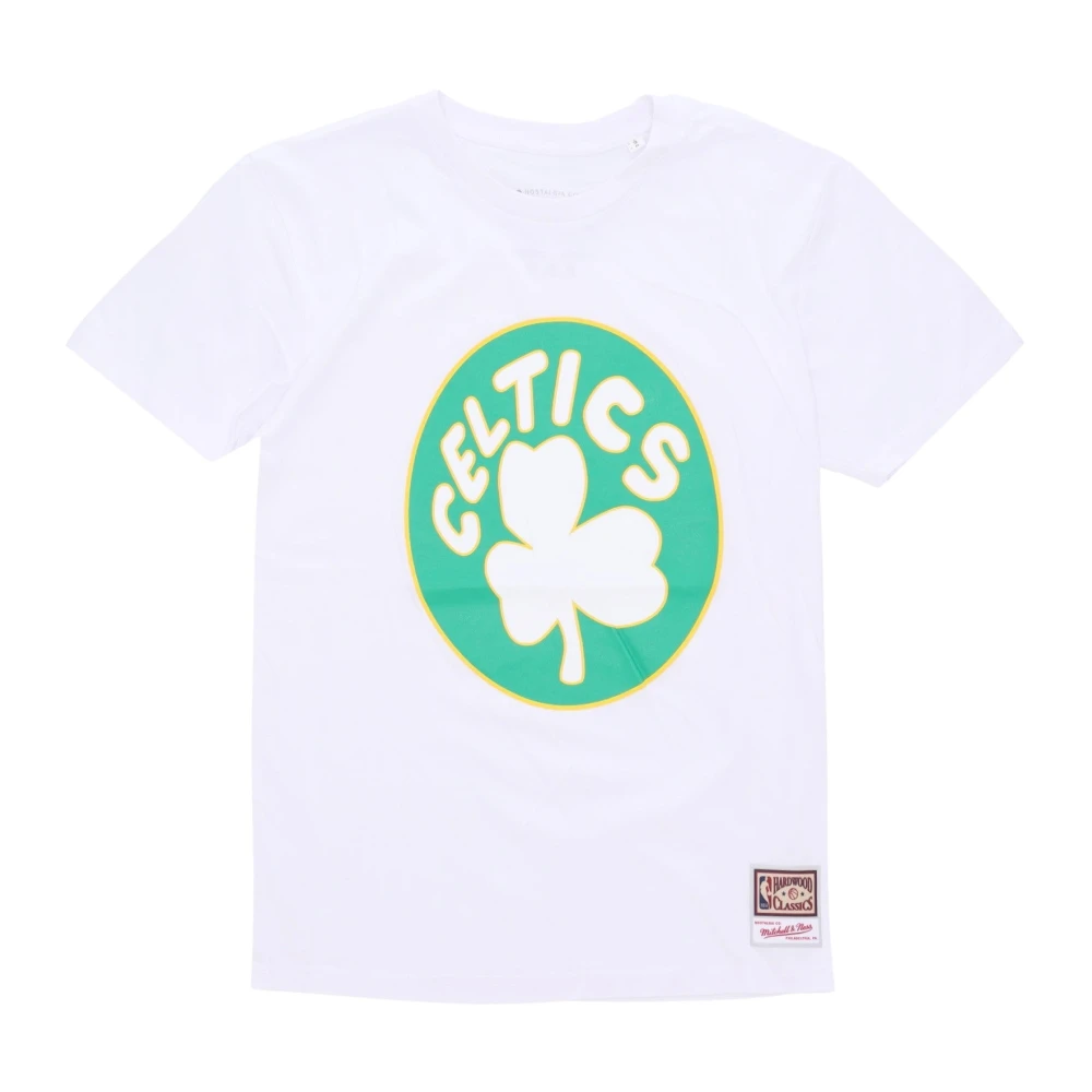 Mitchell & Ness Boston Celtics Logo Tee Hardwood Classics White Heren