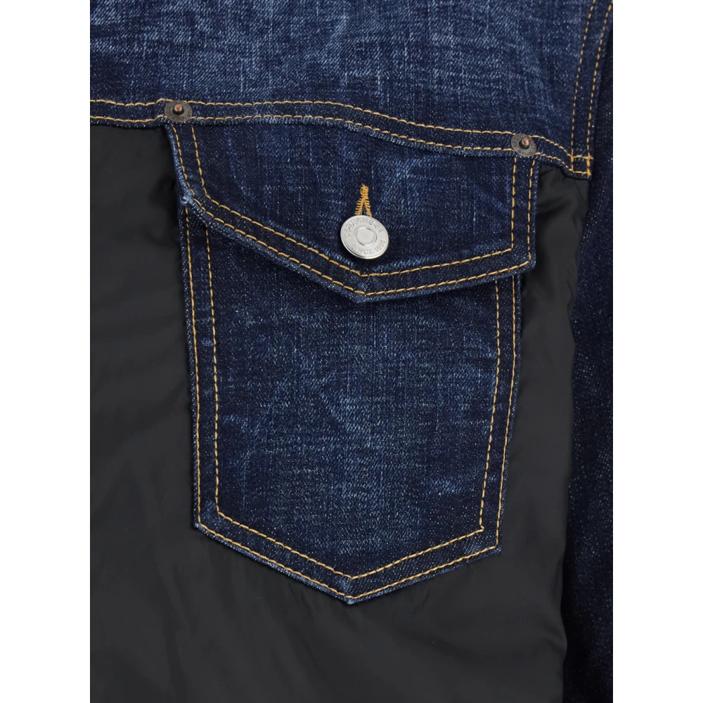 Dsquared2 Zwarte donsgevulde spijkerjas Black Heren