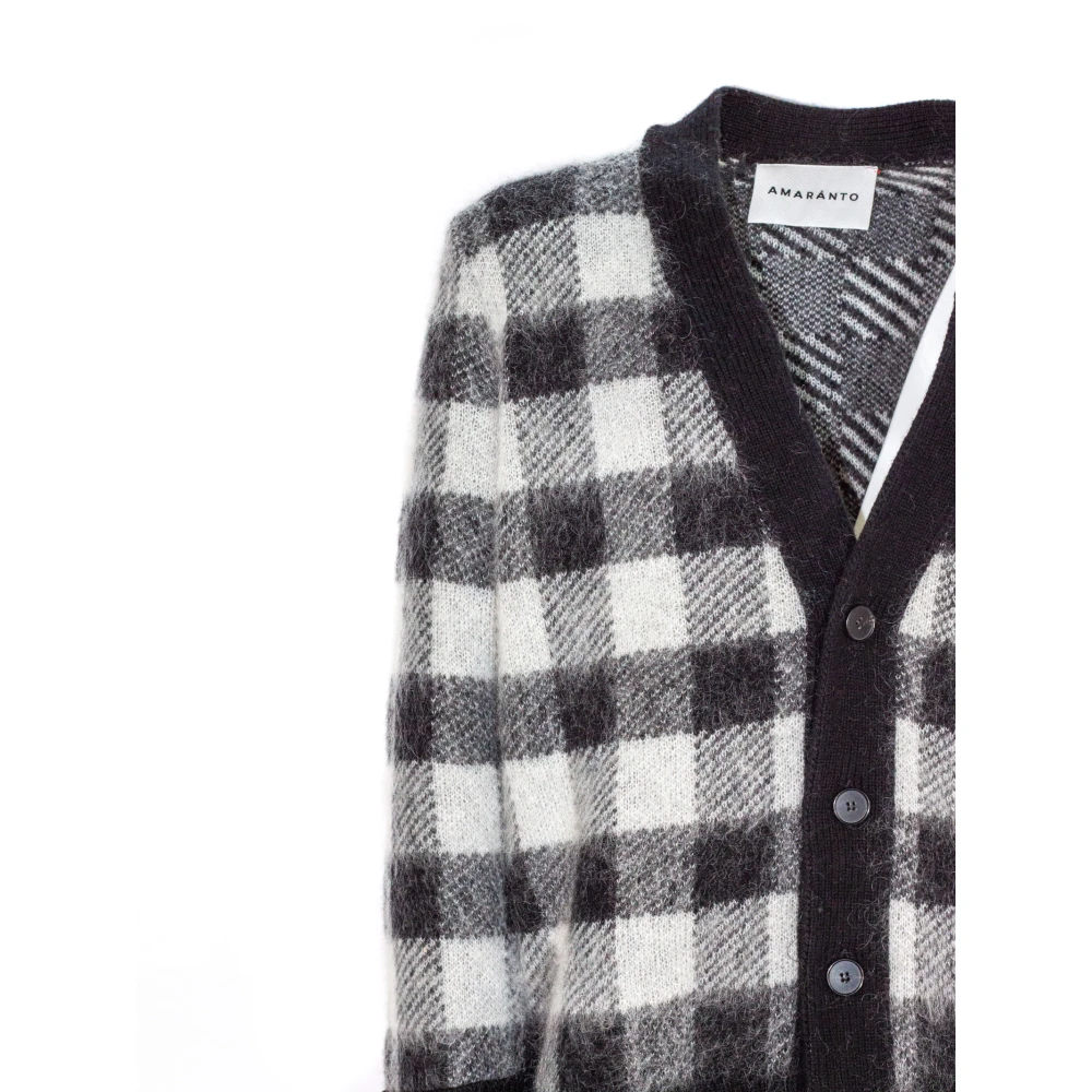 Amaránto Geruite Cardigan Witte Kasjmiertrui Multicolor Heren