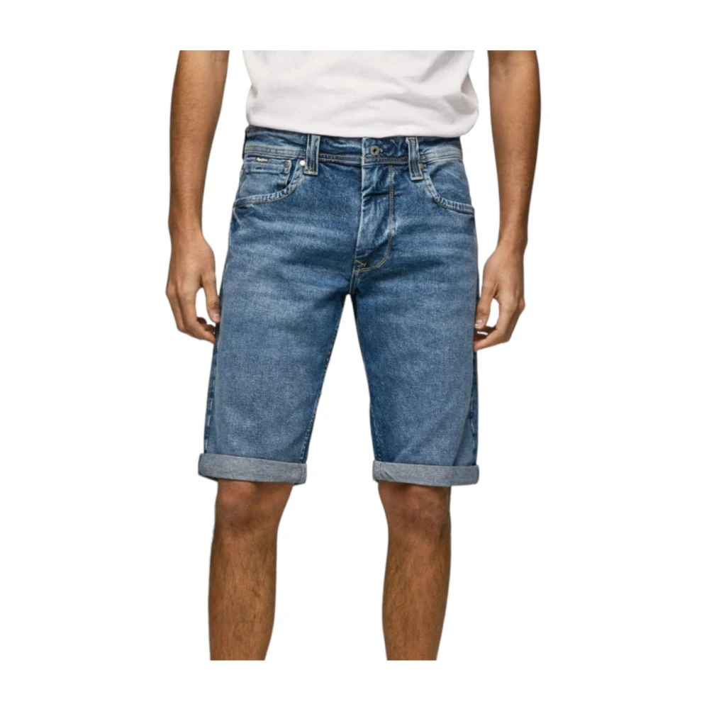 Pepe Jeans Men's Blue Denim Shorts, W30, Denim Bermuda Shorts For Summer