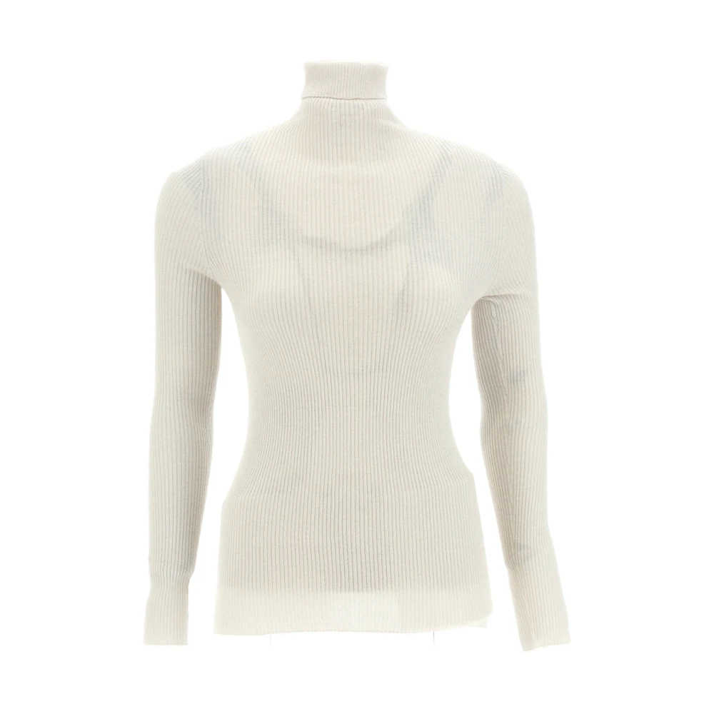 Fabiana Filippi Lurex Turtle Neck Sweater White Dames