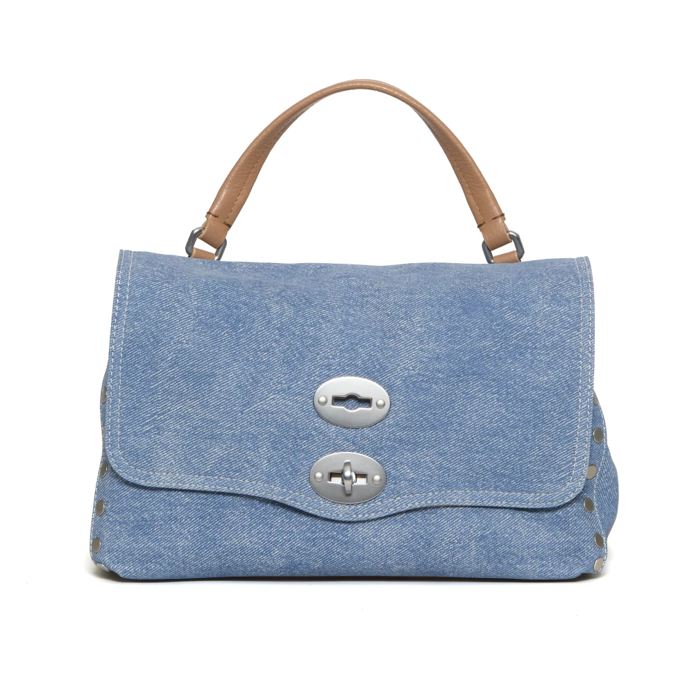 Zanellato Azzurra Handtas Postina Small Canvas Blue Dames