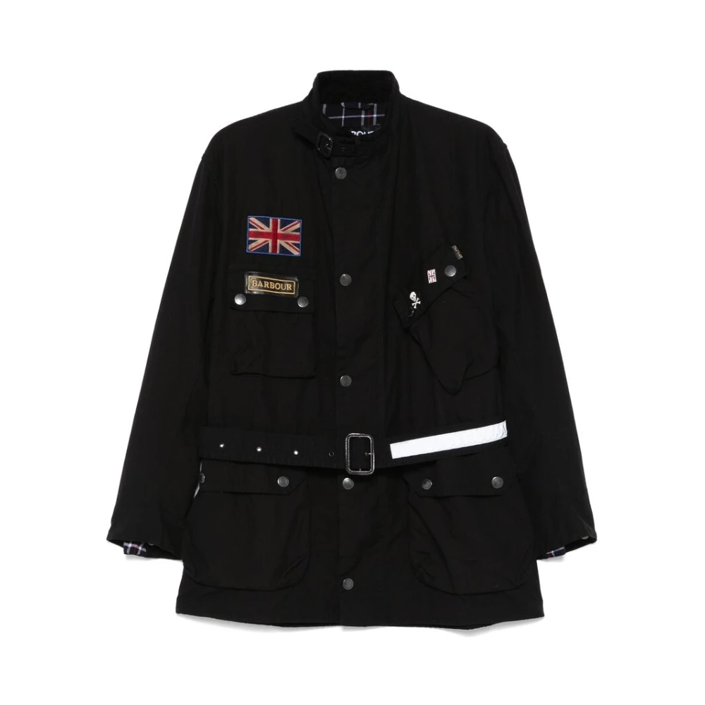 Barbour Zwarte Gesp-Kraag Rits Voorkant Buitenkleding Black Heren