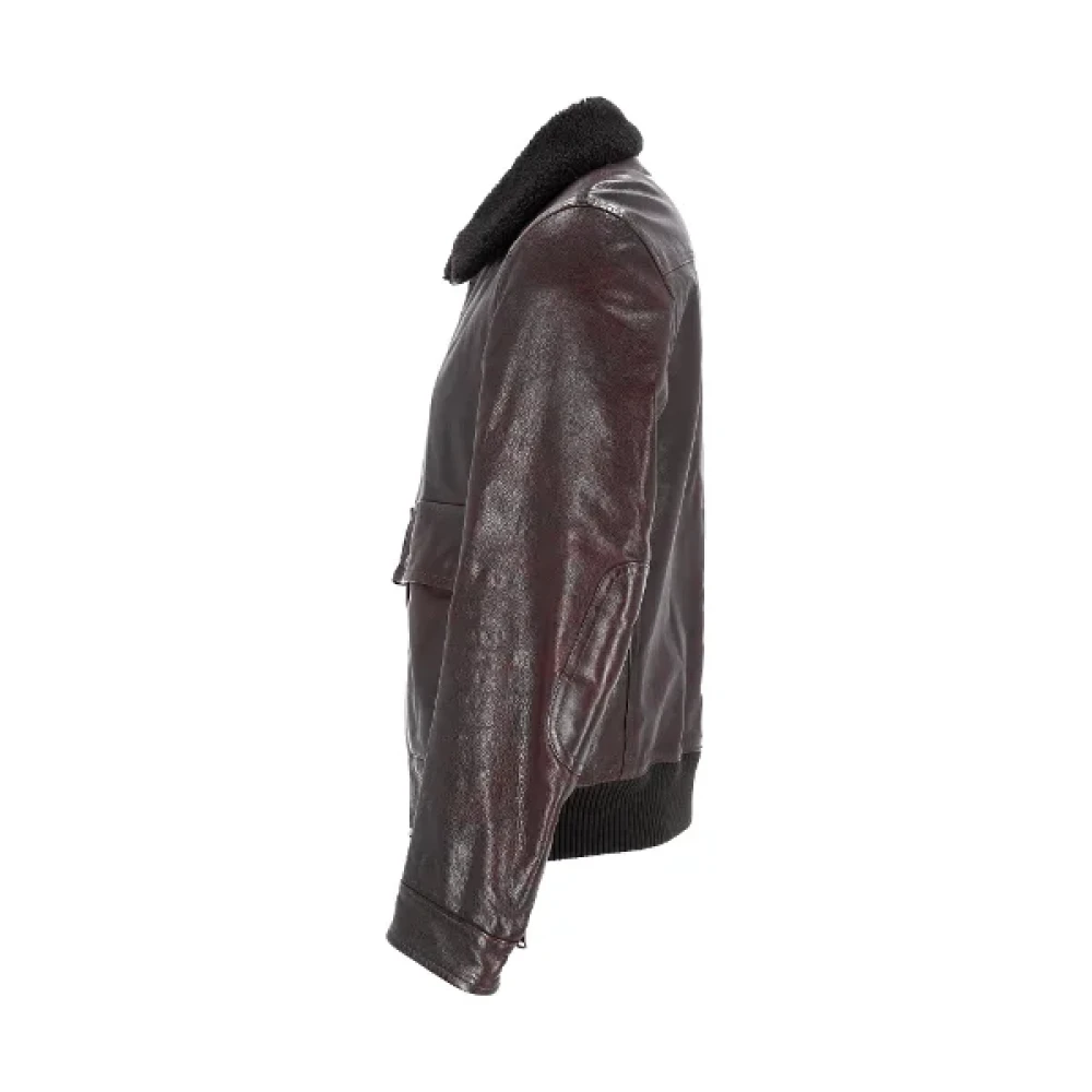 Prada Vintage Pre-owned Leather outerwear Brown Dames