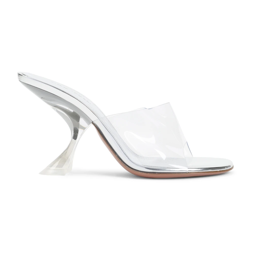 Amina Muaddi Women's White Glass Slipper Pvc Heels 9Cm