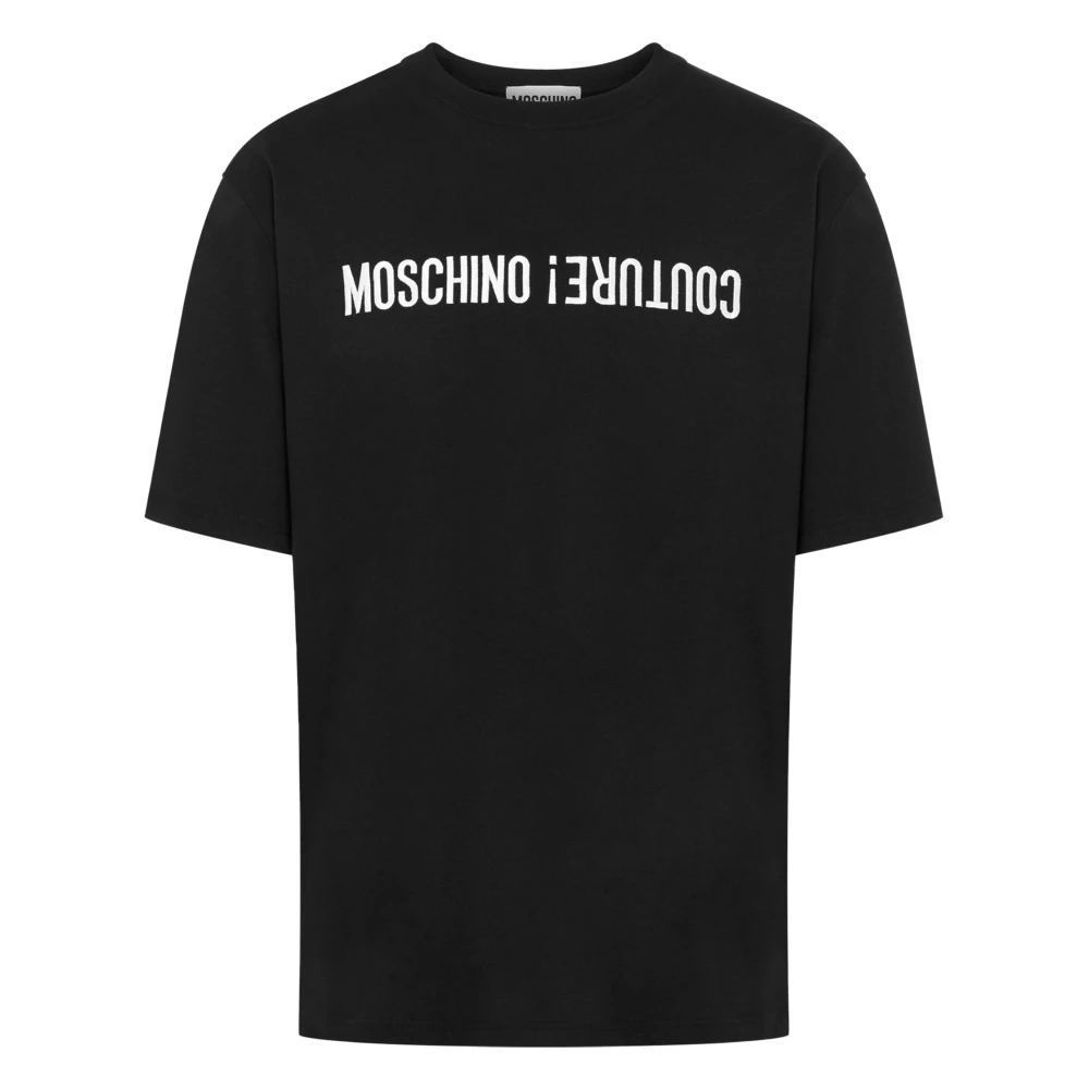 Moschino Zwarte Couture T-shirts en Polos Black Heren
