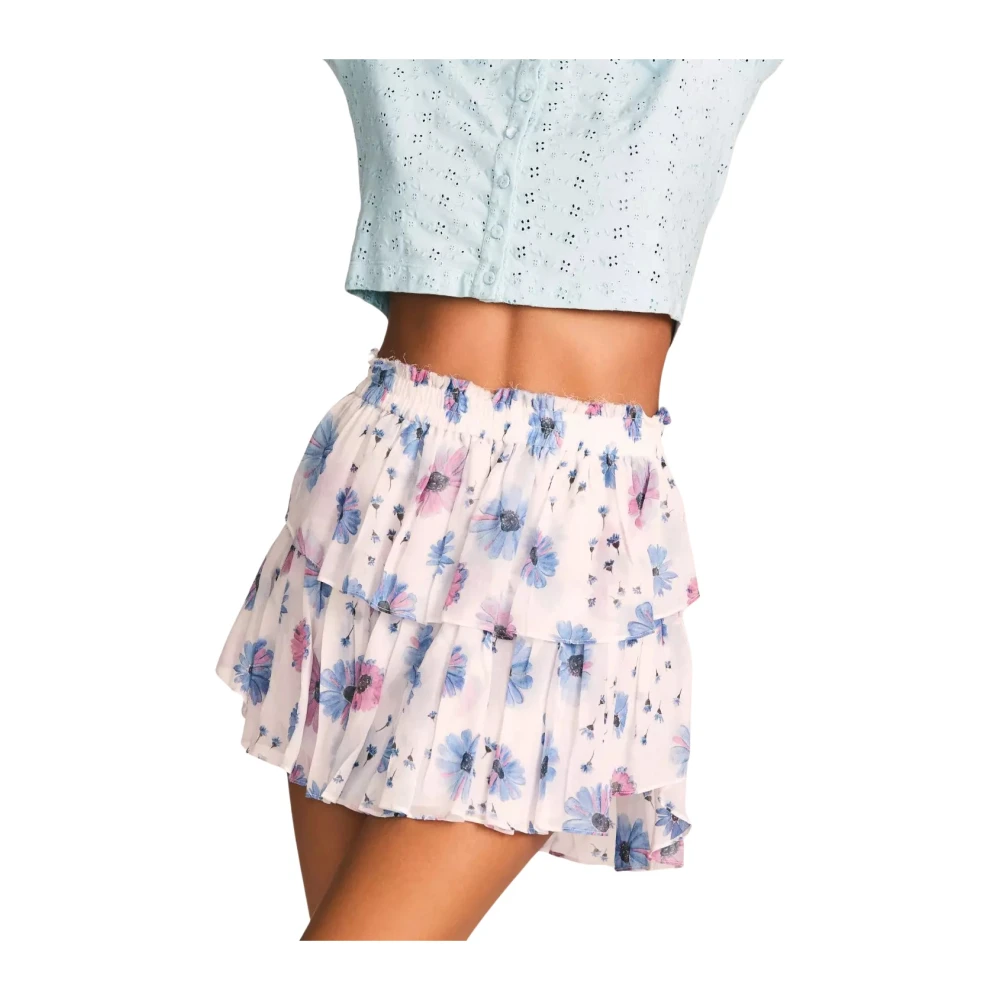 Loveshackfancy Bloemen Ruffle Mini Rok White Dames