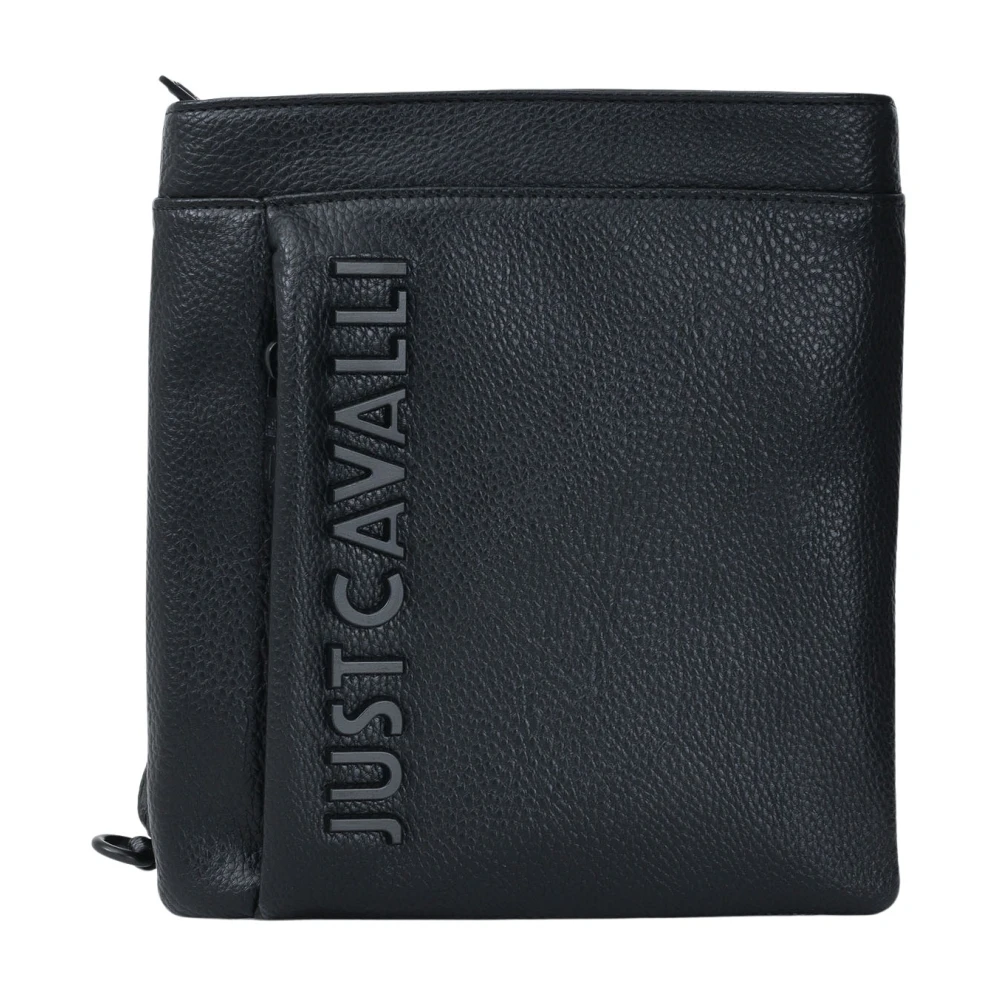 Just Cavalli Compacte moderne zwarte schoudertas Black Heren