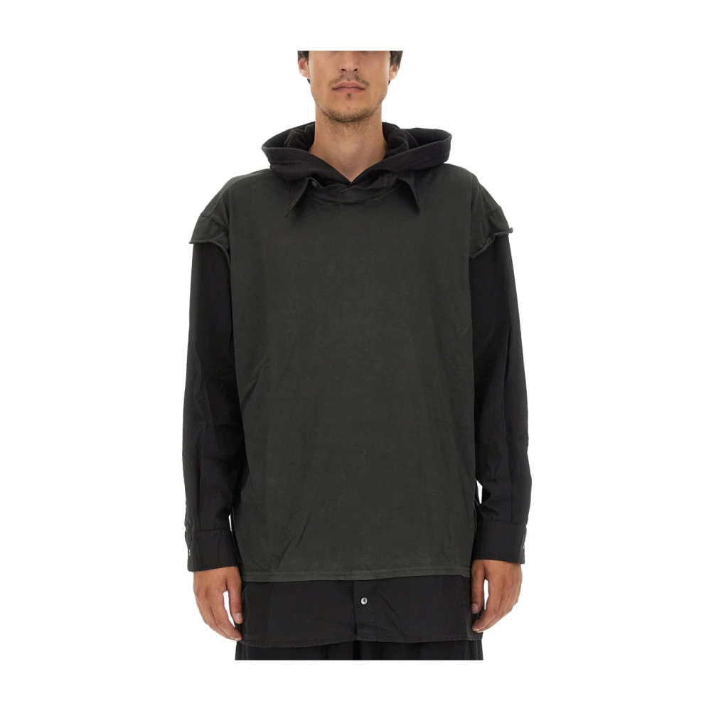 MM6 Maison Margiela Katoenen Jersey Hoodie Black Heren