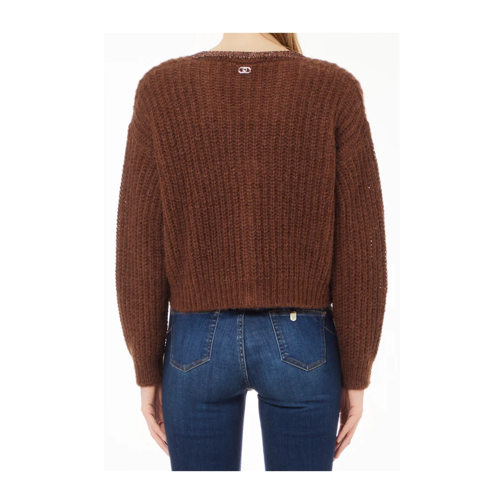 Liu Jo Bruine Geknipte Vest met V-Hals Brown Dames