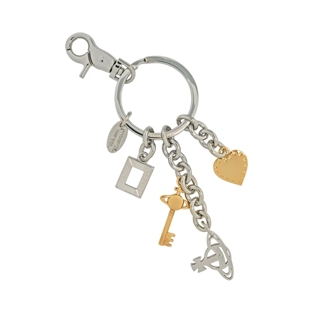 Vivienne Westwood Unisex Gray Multi Charm Keyring - Keychains - One Size - Accessories