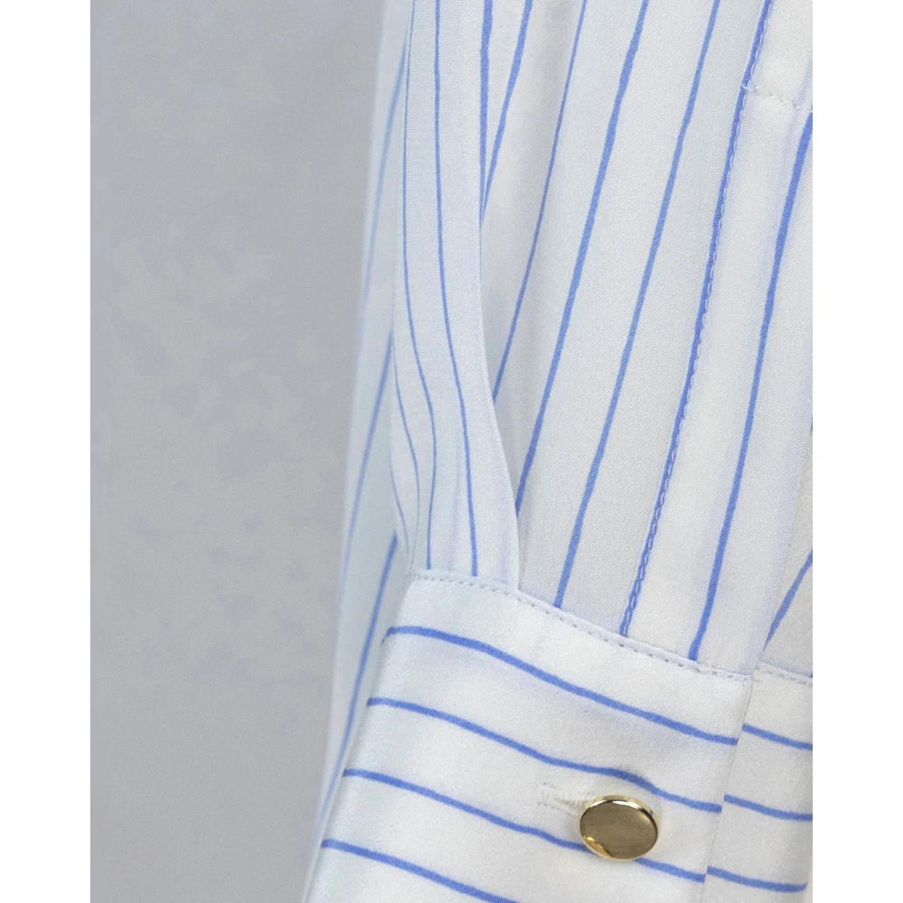 Max Mara Studio Blauwe Zijden Shirt met Print Blue Dames