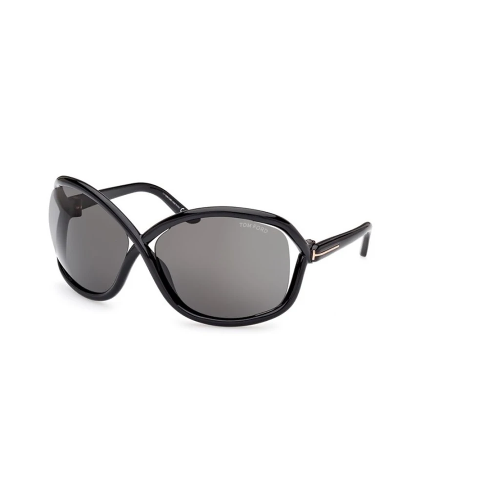 Tom Ford Glanzend zwarte zonnebril met rookkleurige lenzen Black Unisex