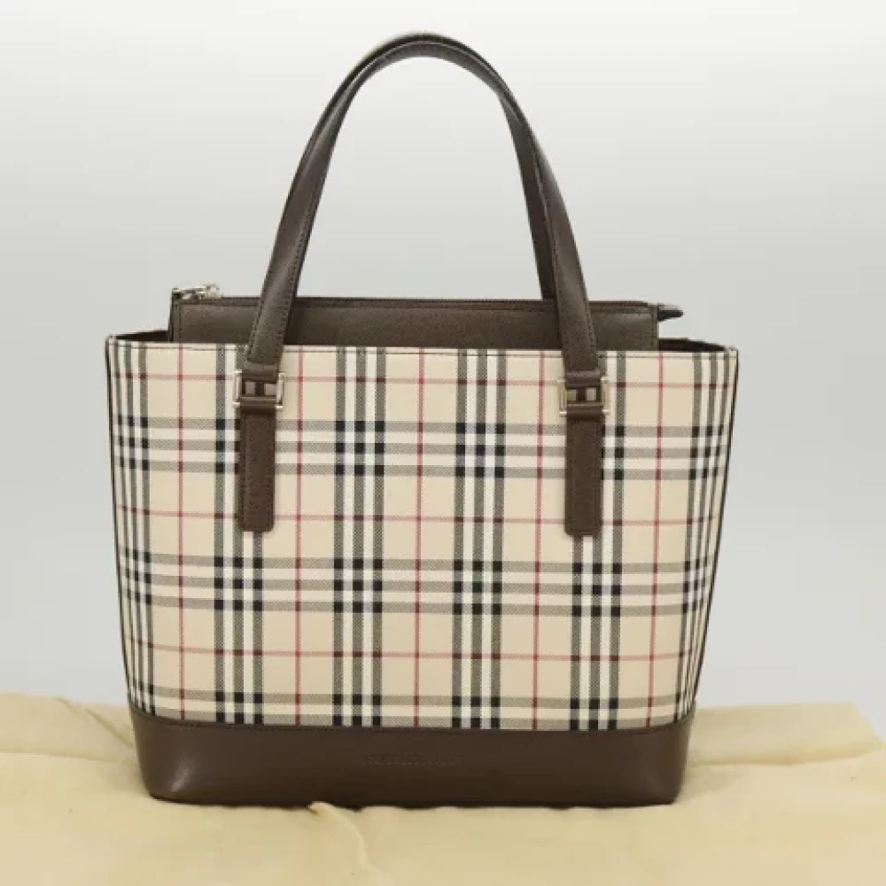 Burberry Vintage Pre-owned Canvas handbags Beige Dames