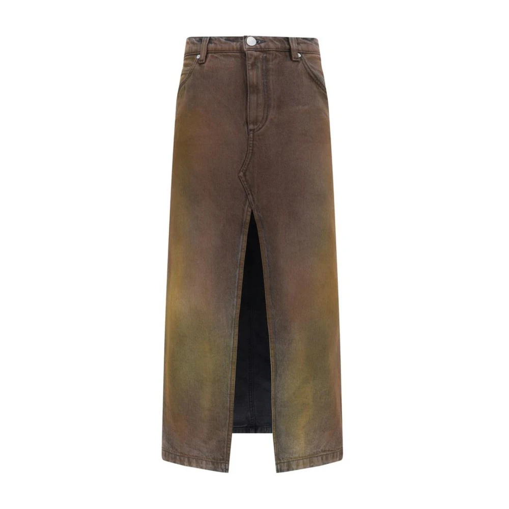 pinko Denim Midi Rok met Voor Split Multicolor Dames