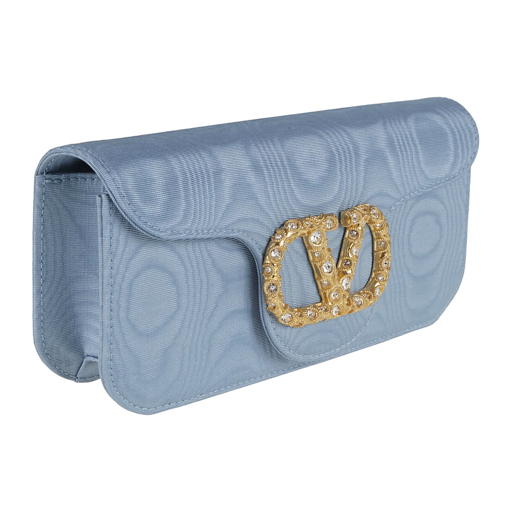 Valentino Garavani Blauwe Kristal Clutch Loco Elegante Stijl Blue Dames