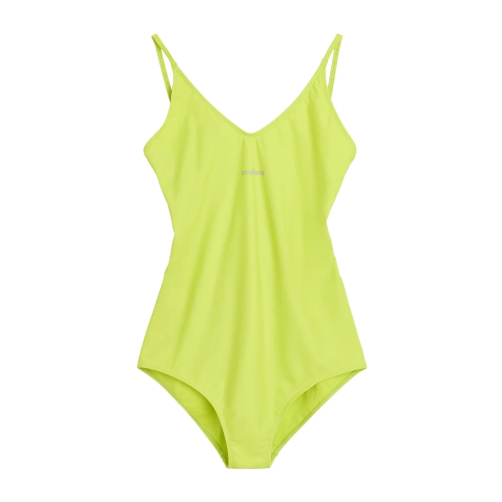 Soulland Verstelbare Strap Badpak in Oranje Zwart Green Dames