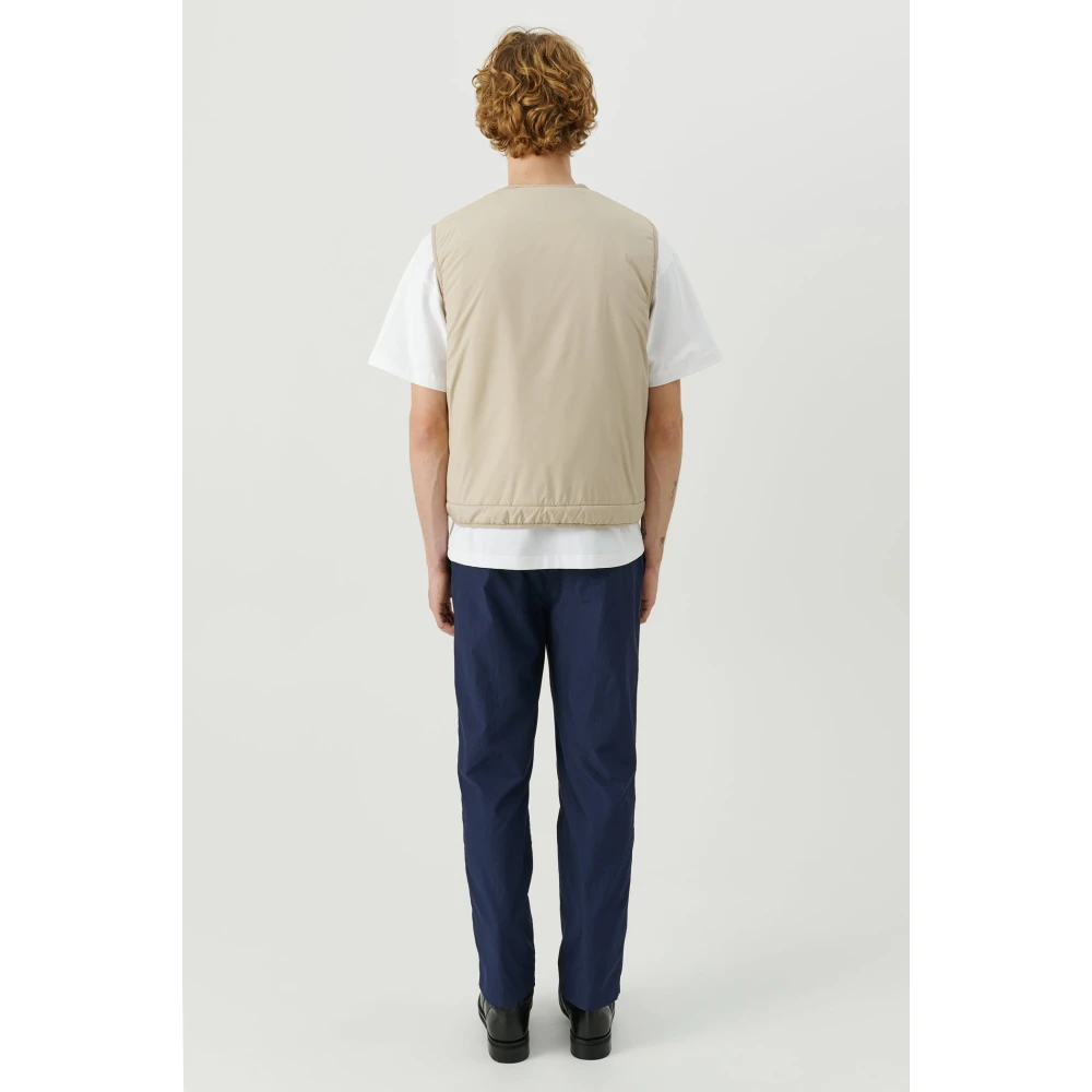 Soulland Utility Vest in Polyester Ripstop Stof Beige Heren