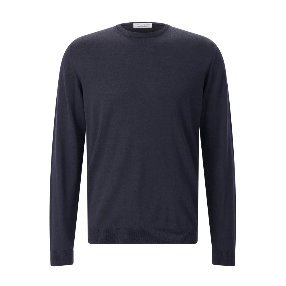 Roberto Collina Men's Blue Navy Wool Crew-Neck Knit Sweater - Image 2
