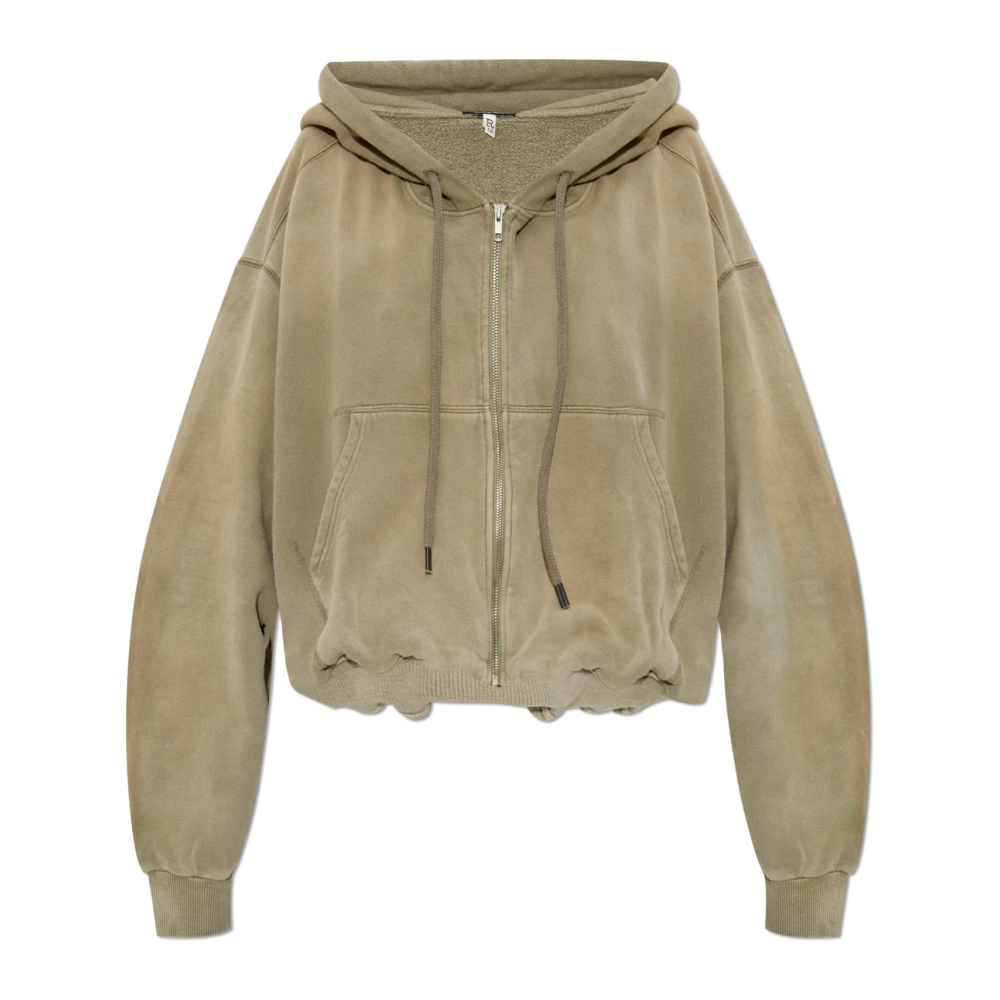 R13 Balloon Zip-Up Hoodie Beige, Dam