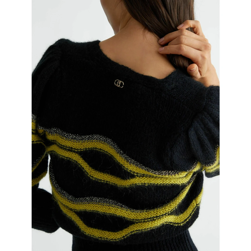 Liu Jo Groene Vest met Fantasie Knopen Multicolor Dames