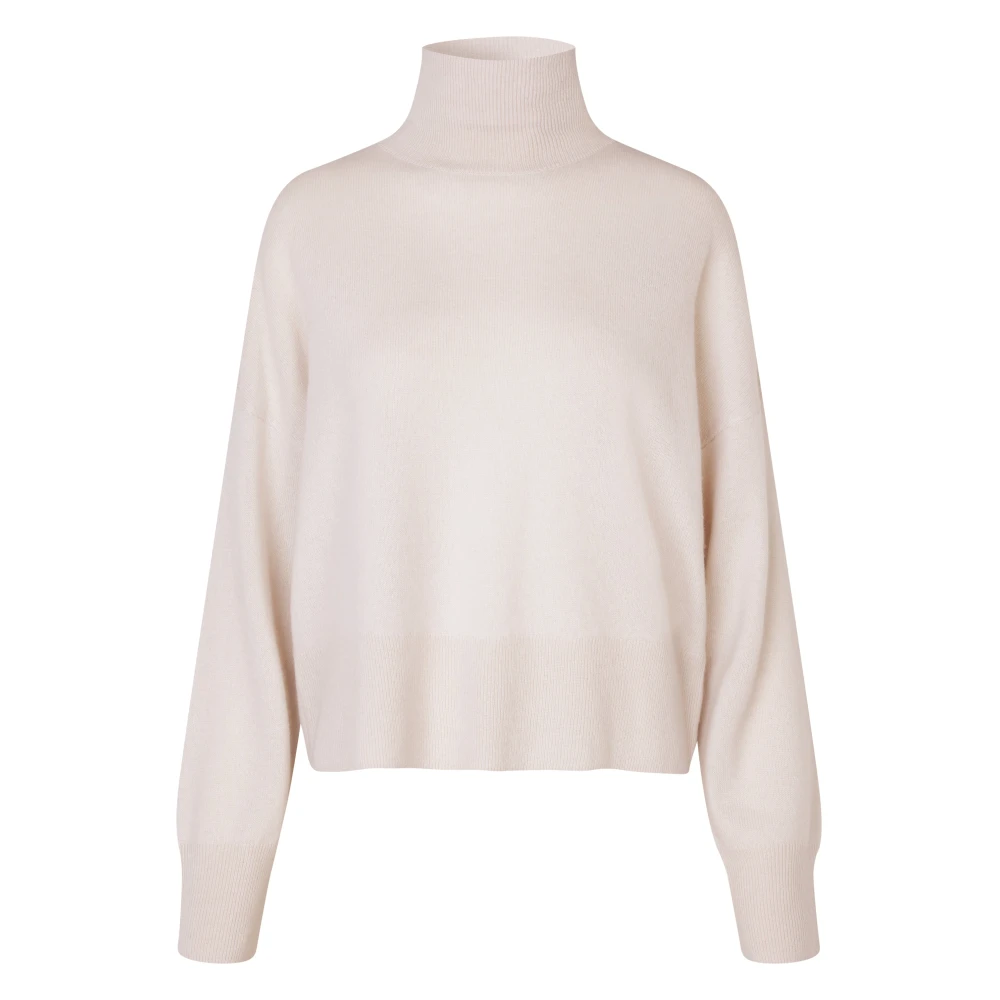 Samsøe Luxe Kasjmier Turtleneck Sweater White Dames
