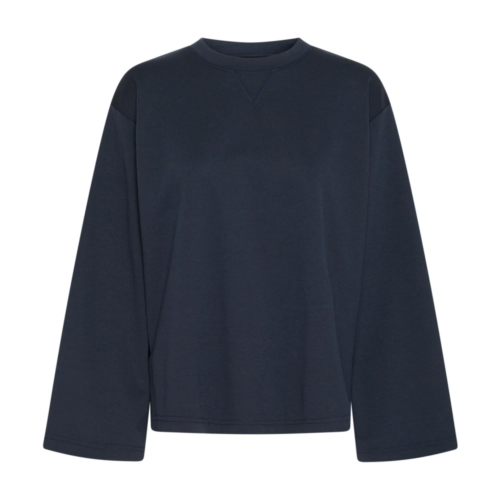 Ichi Lange Mouw Top & T-Shirt Total Eclipse Blue Dames