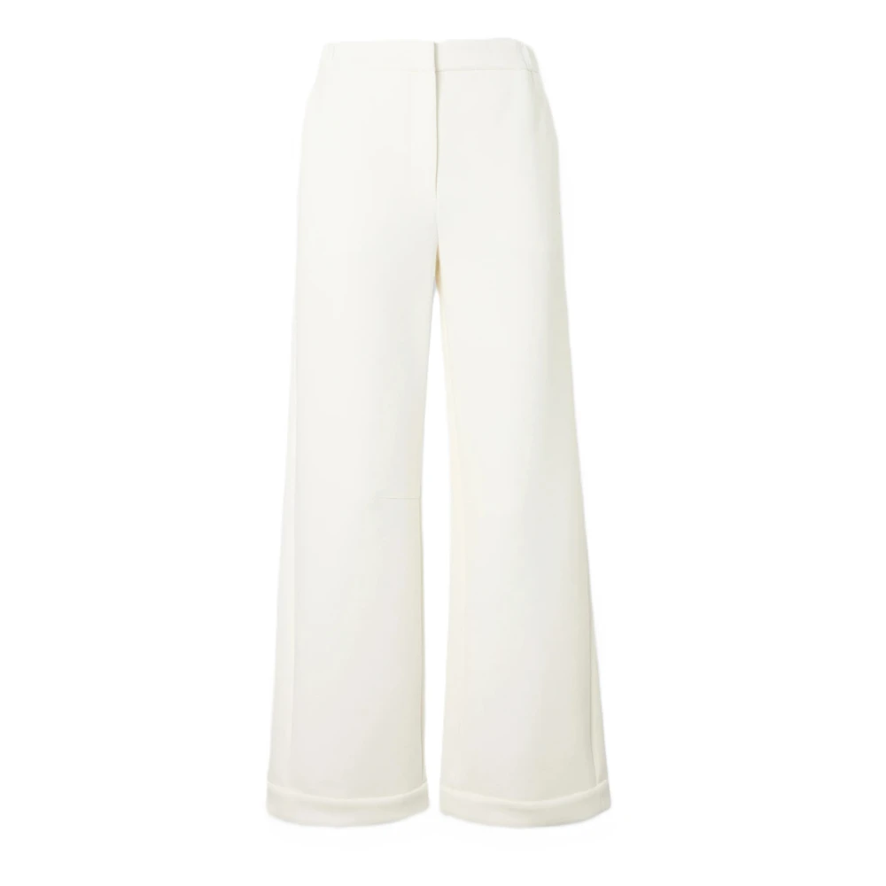 Max Mara Women's White Mmlmaroso Trousers - Wide Trousers - S - Trousers