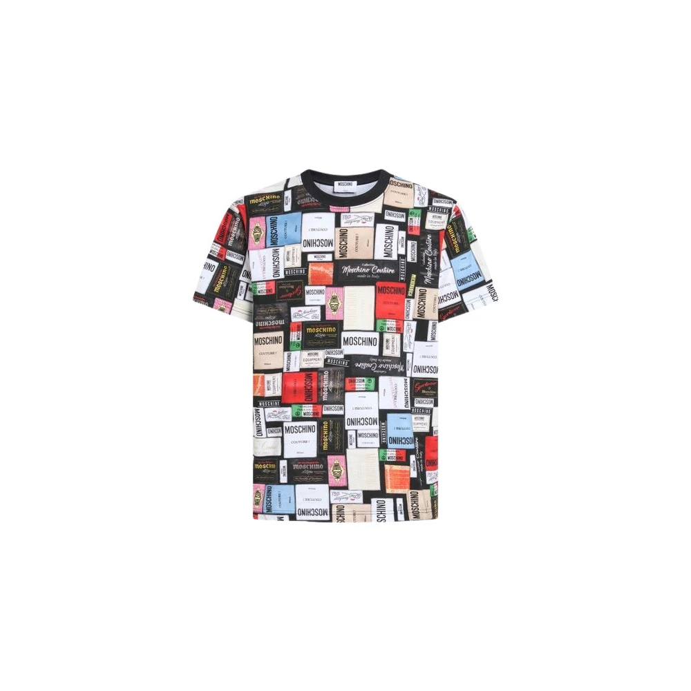 Moschino Multicolor T-Shirts, Male, Xs, Printed Cotton Jersey T-Shirt