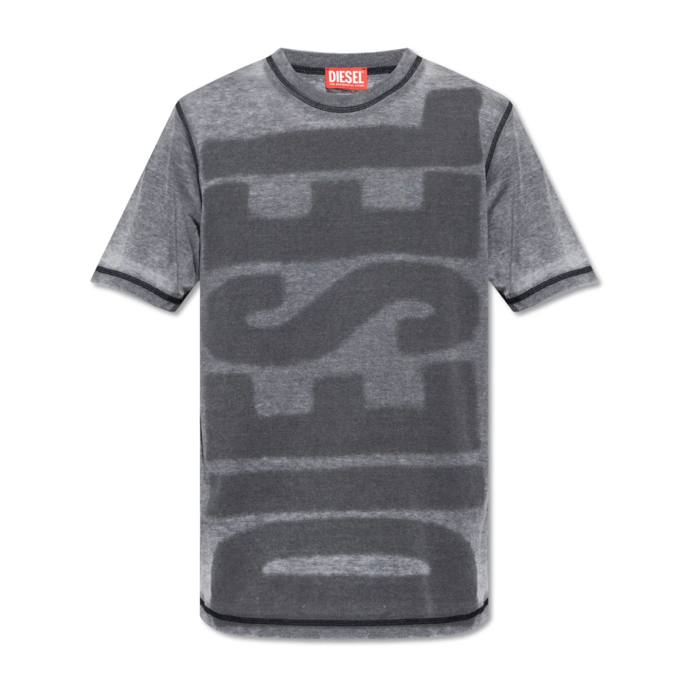 Diesel T-Just-L1 T-shirt met logo Gray Heren