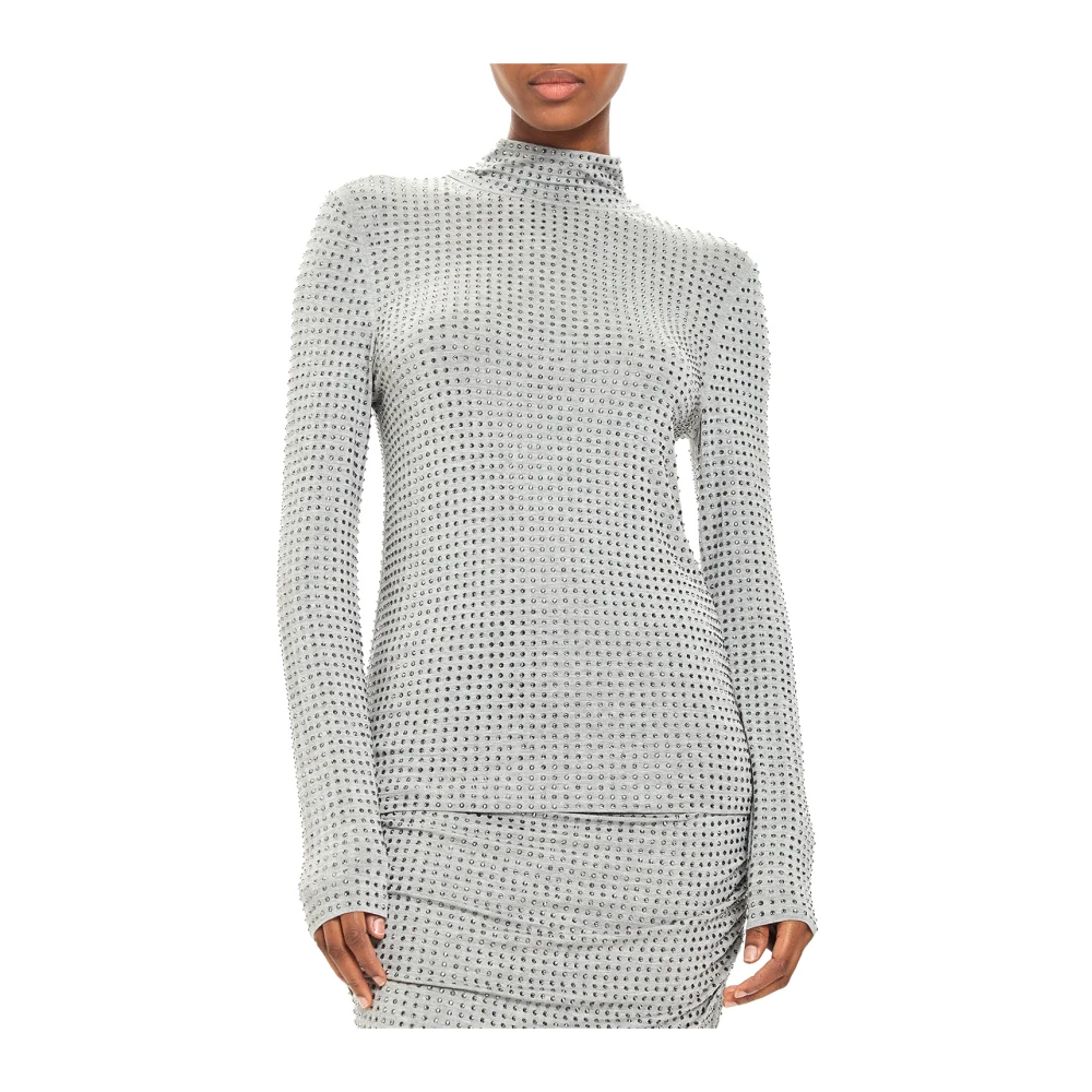 pinko Grijze Trui met Strass Gray Dames