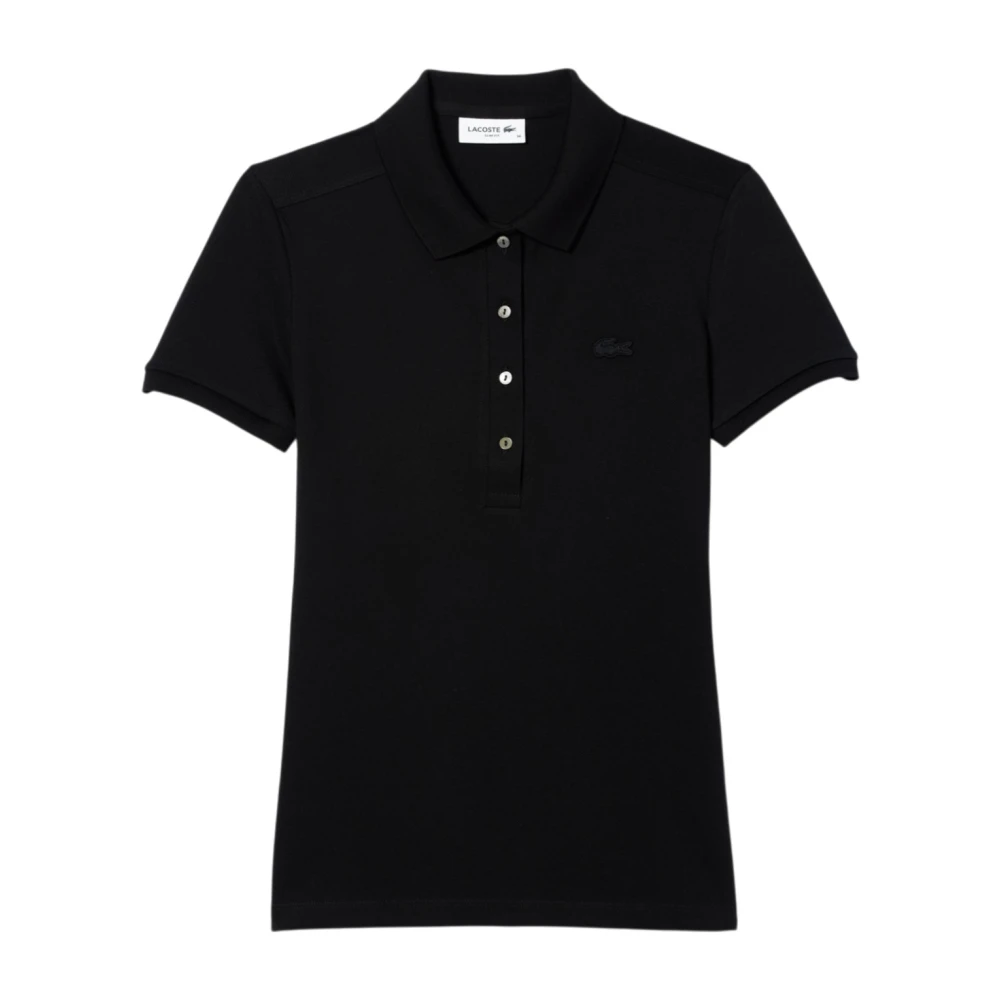 Lacoste Women's Black Polo Shirts, 2XL, Slim Fit Piqué Polo