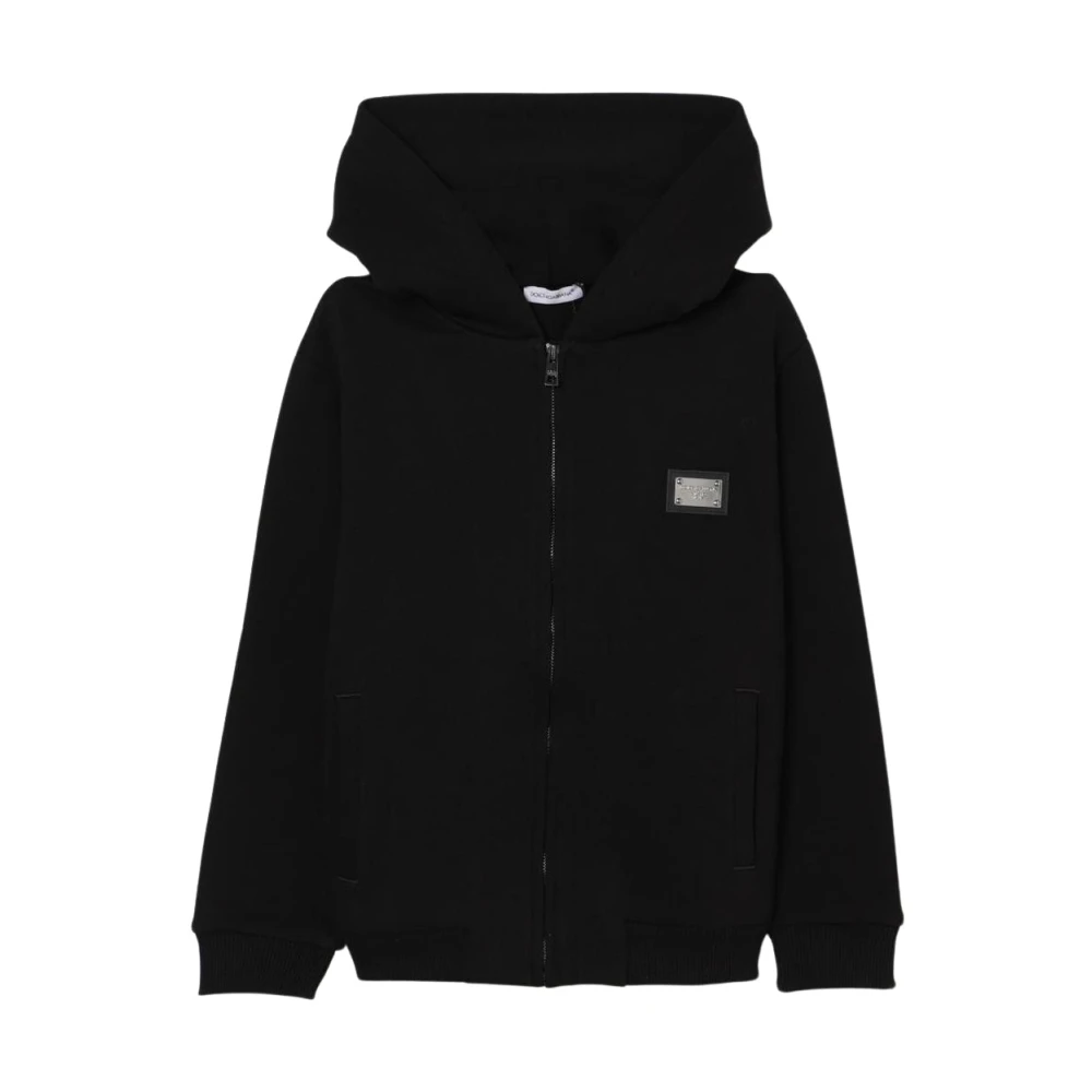 Dolce & Gabbana Unisex Black Zipup Hooded Sweater
