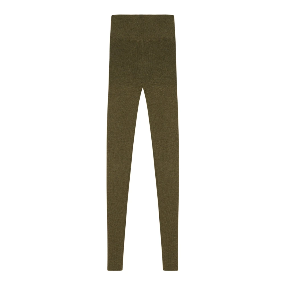 Cortana Women's Green Elmer, Leggings In Baby Alpaca And Merino Wool Khaki