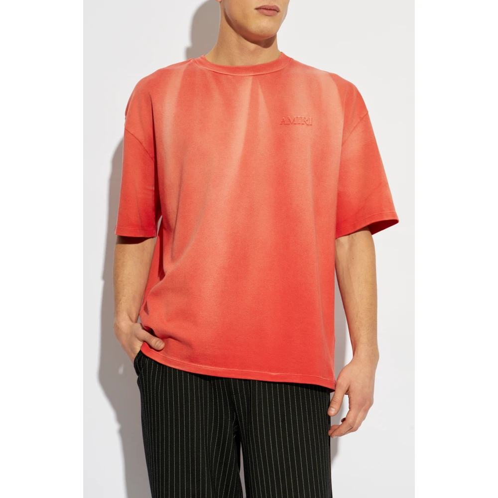 Amiri T-shirt met logo Red Heren