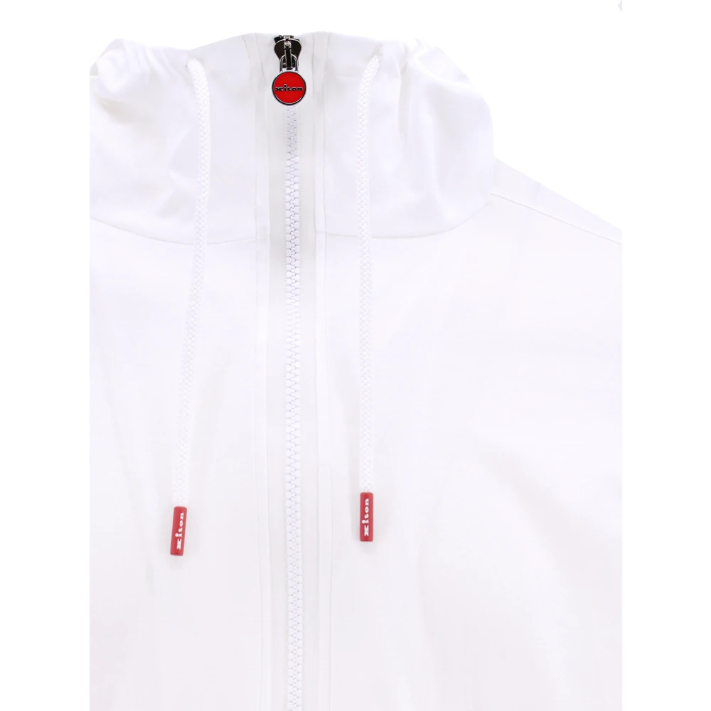 Kiton Premium Katoenen Zip-Through Hoodie White Heren