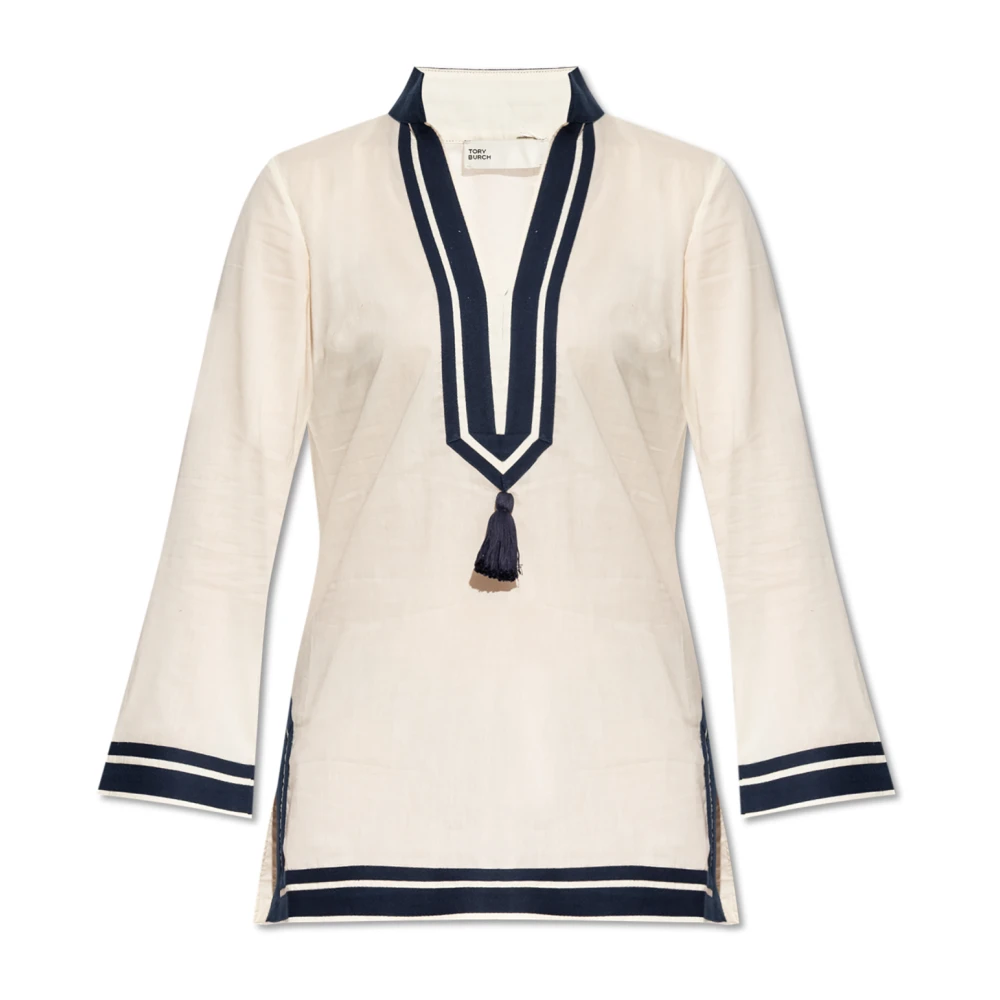 Tory Burch Women's Beige Beach Tunic - Tunics - S - Blouses & Shirts