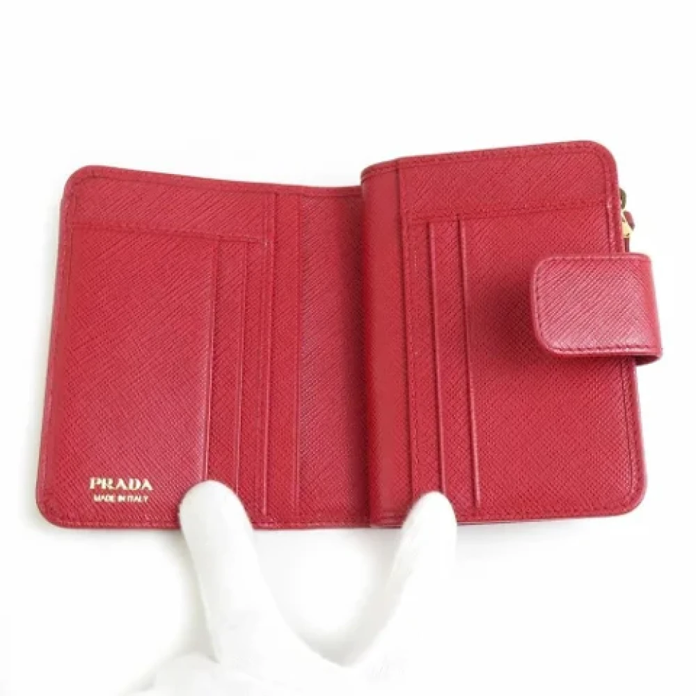 Prada Vintage Pre-owned Leather wallets Red Dames