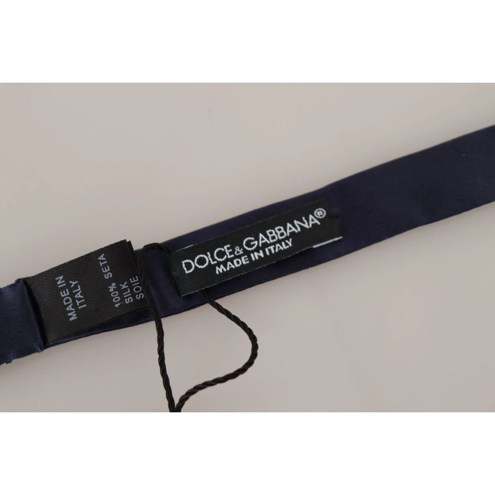 Dolce & Gabbana Blauwe Zijden Vlinderdas Elegante Stijl Blue Heren