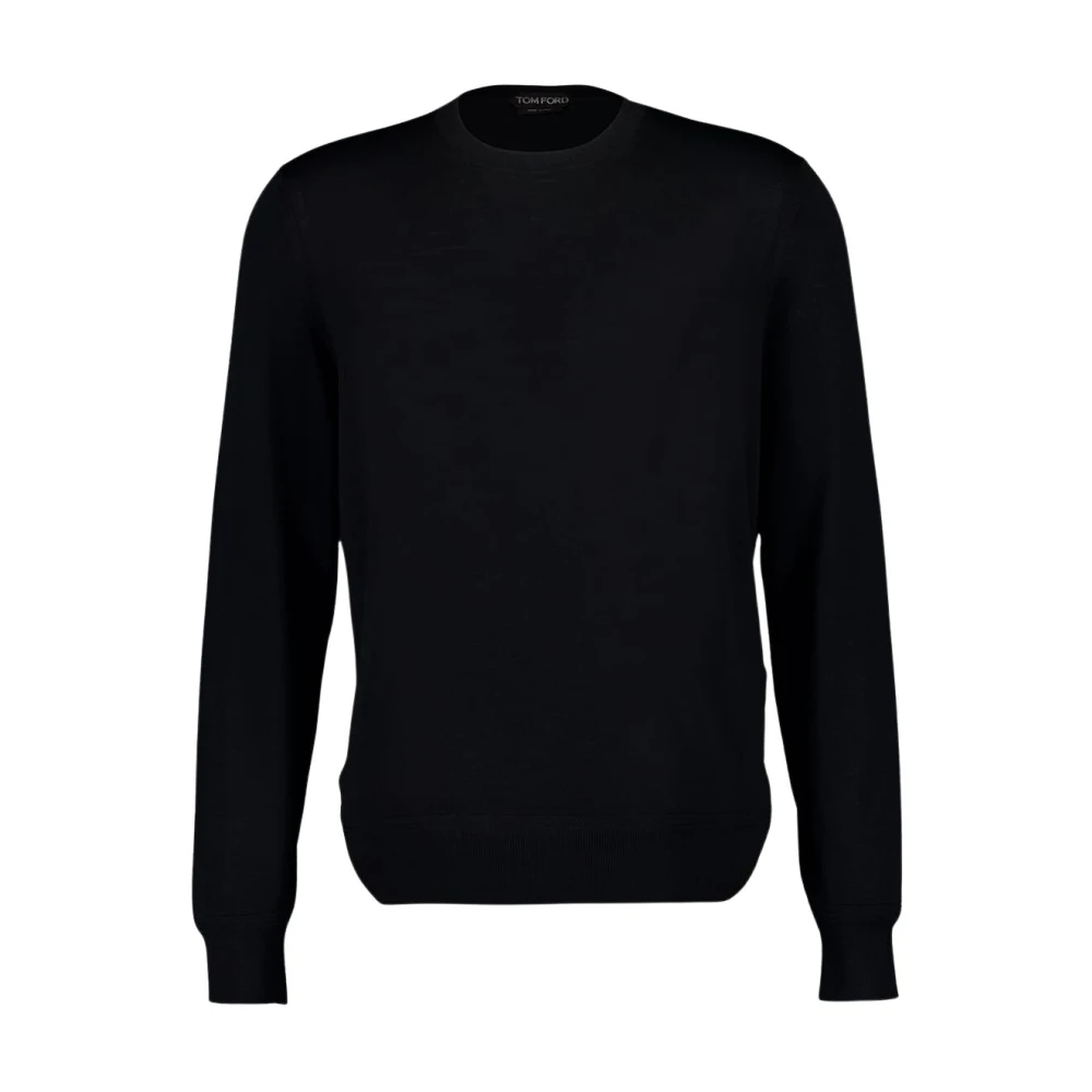 Tom Ford Men's Black Fine-Gauge Wool Crew Jumper