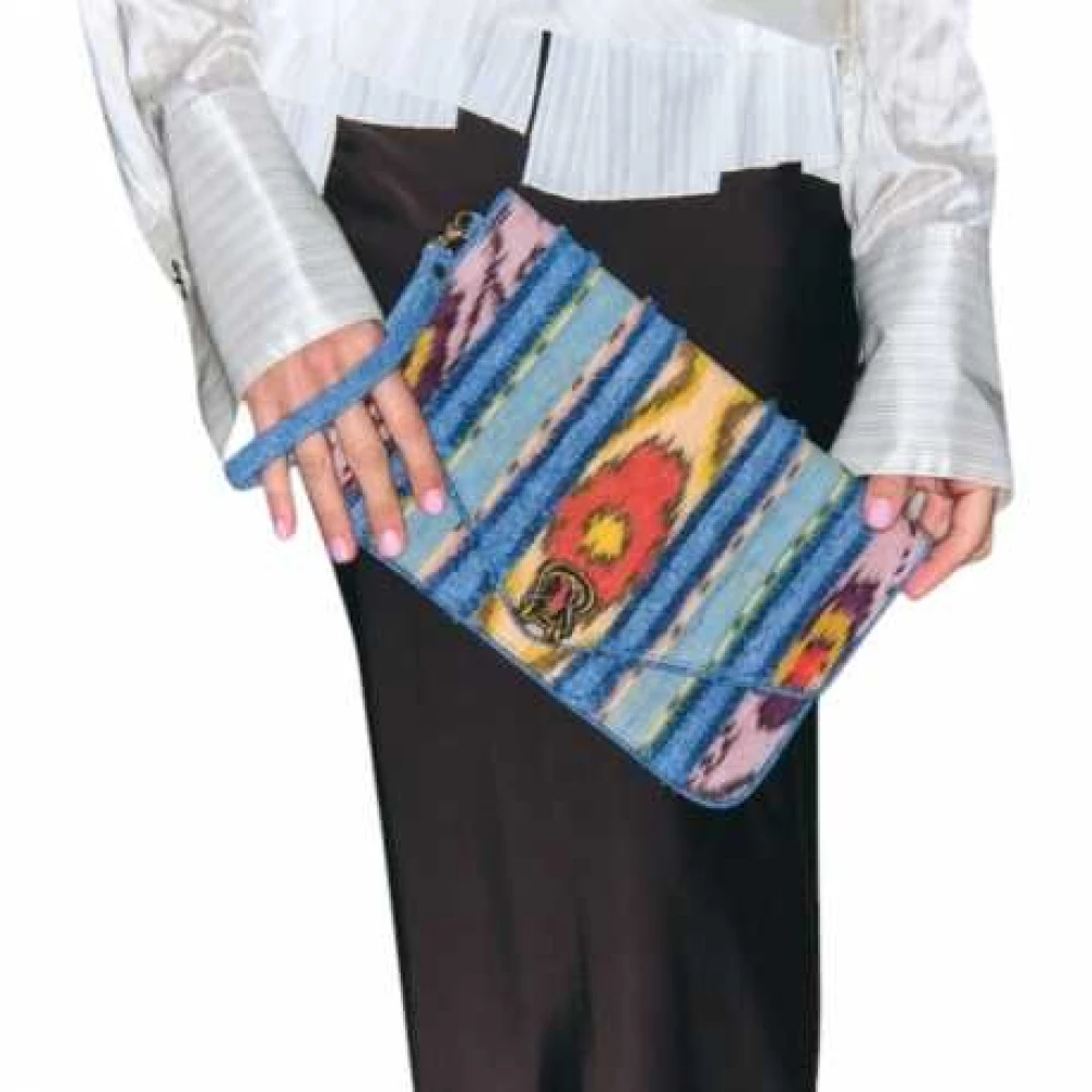 Claris Virot Patchwork Pochette Alicia Denim Oranje Groen Multicolor Dames