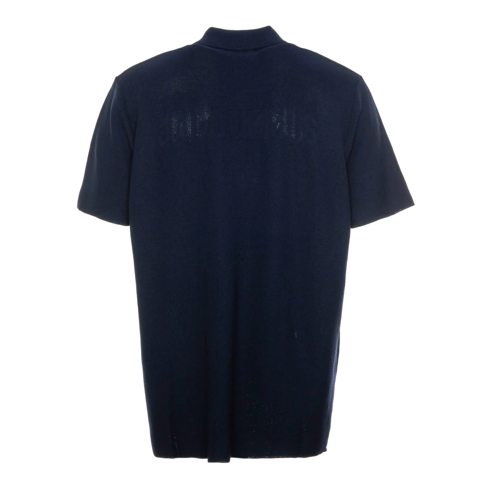 Jacquemus Gebreid Poloshirt Klassieke Kraag Korte Knopenlijst Blue Heren