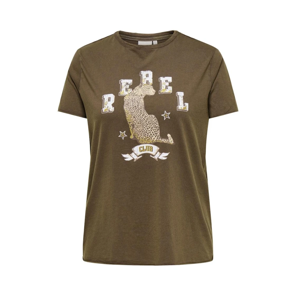 Only Carmakoma Life Washed Tee in Chocolate Martini Brown Dames